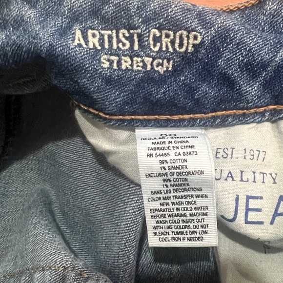 American Eagle Jeans Artist Crop Distressed Stretch AE Y2K Straight Boot Vintage - Picture 12 of 12